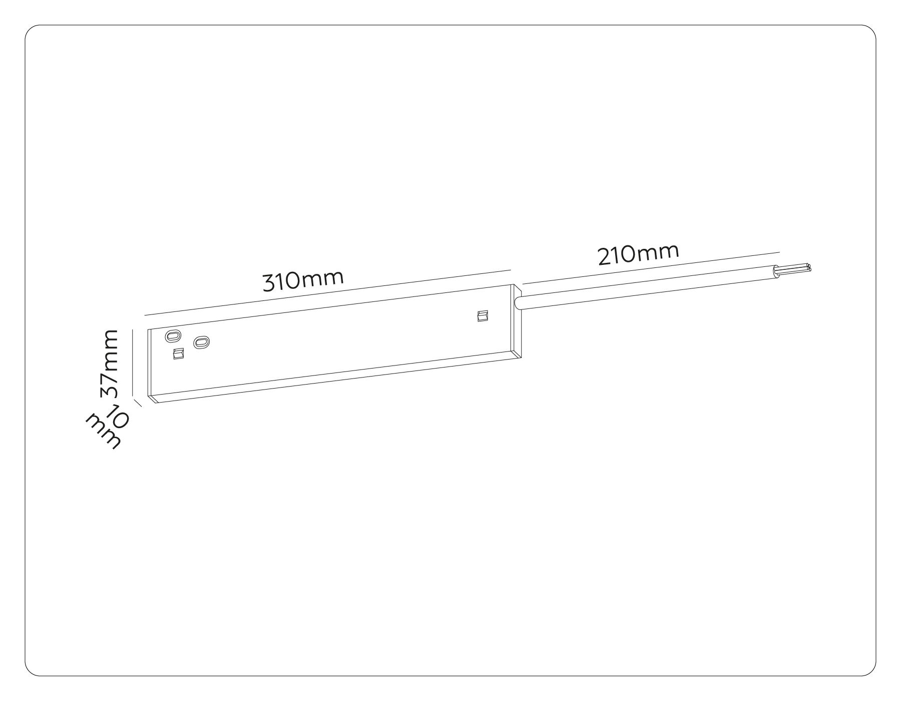 GL2061 BK черный IP20 100W 48V 200*10*37