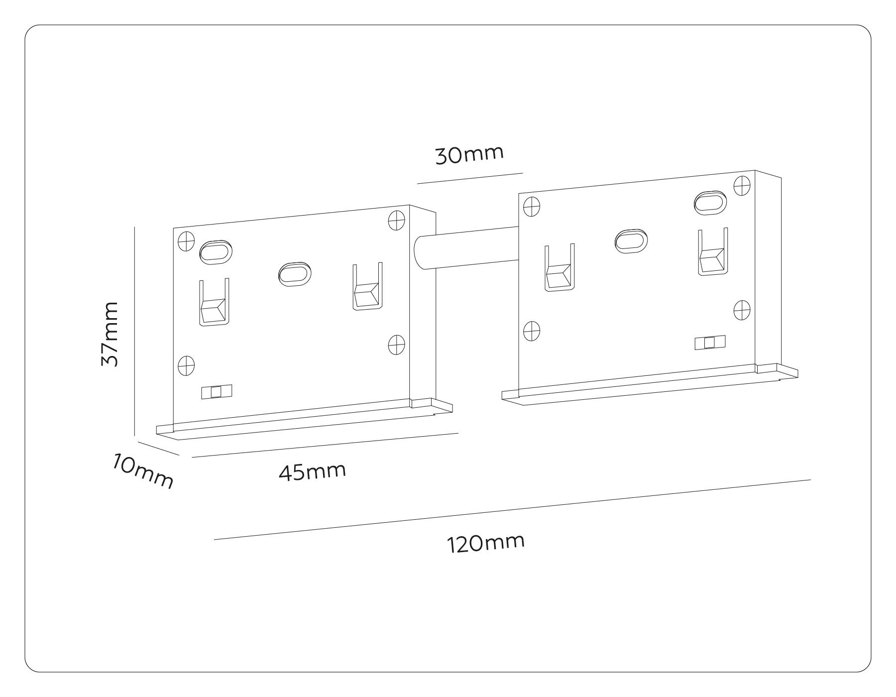 GL2030 BK черный IP20 48V 120*10*37