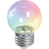 Лампа светодиодная Feron E27 1W RGB прозрачный LB-37 38129