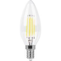 Лампа светодиодная филаментная Feron E14 11W 2700K Свеча Прозрачная LB-713 38006