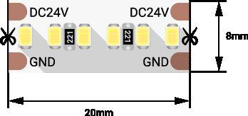 Светодиодная влагозащищенная лента DesignLed 20W/m 300LED/m 2216SMD нейтральный белый 5M 002841