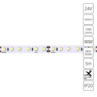 A2412008-03-6K Светодиодная лента 24В 9,6Вт/м 1000Лм/м 6000К 90+ 8мм SMD2835 120шт/м 5м IP20