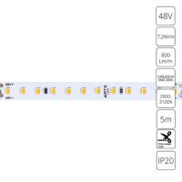 A4812010-01-3K Светодиодная лента 48В 7.2Вт/м 800Лм/м 3000К 90+ 10мм SMD2835 120шт/м 5м IP20