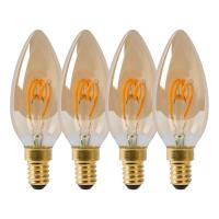 Лампа светодиодная диммируемая Lucide E14 3W 2200K янтарная 49043/03/62