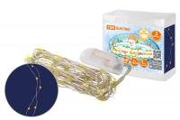 Гирлянда светодиодная "Роса20" 20LED, 2м, 3000К, 2хCR2032 , TDM