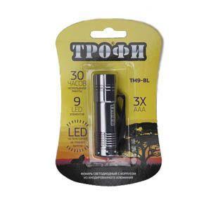 Ручной светодиодный фонарь ЭРА Трофи от батареек 85х23 60 лм TM9-BL Б0016864