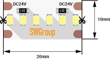 Светодиодная лента SWG 19,2W/m 60LED/m 2216SMD нейтральный белый 5M 003603