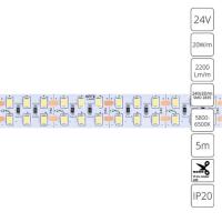 A2424015-03-6K Светодиодная лента 24В 20Вт/м 2200Лм/м 6000К 90+ 15мм SMD2835 240шт/м 5м IP20