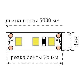 Светодиодная лента SWG 9,6W/m 120LED/m 2835SMD теплый белый 5M 001684