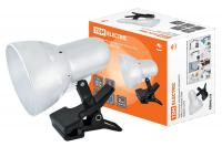 Светильник настольный прищепка 60Вт, E27 белый (мягкая упак.) TDM