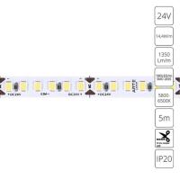 A2418008-03-6K Светодиодная лента 24В 14,4Вт/м 1350Лм/м 6000К 90+ 8мм SMD2835 180шт/м 5м IP20