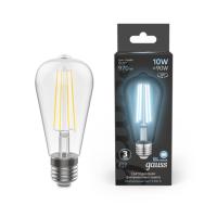 157802210 Лампа Gauss Filament ST64 10W 970lm 4100К Е27 LED 1/10/40