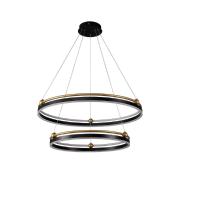 Подвесная люстра Crystal Lux FERNANDO SP123W LED D600+800 BLACK/GOLD