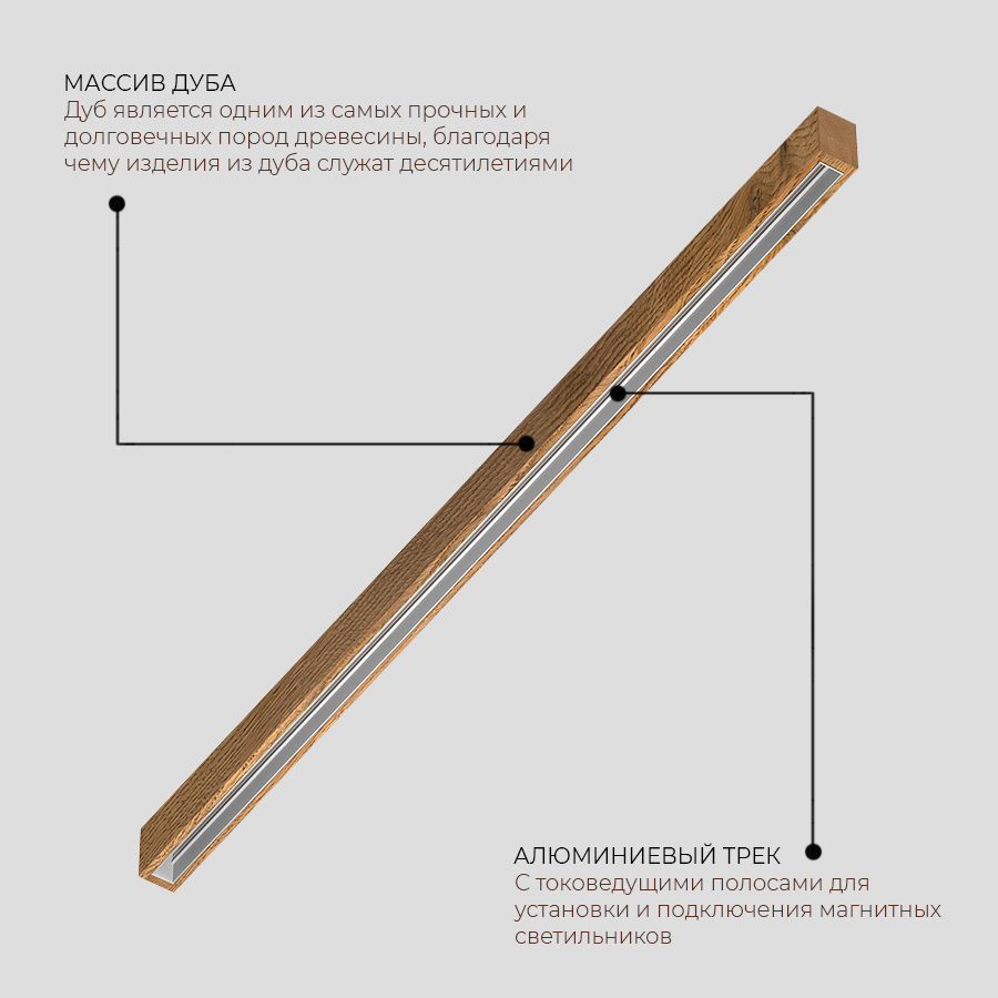Магнитный трек Ledron АВД-5412-2500 Mini Wooden Black