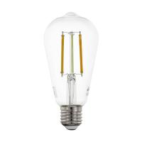 Лампа светодиодная филаментная диммируемая Eglo E27 6W 2200-6500K прозрачная 12577