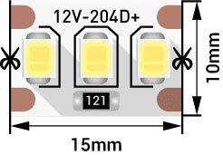 Светодиодная лента SWG 22W/m 204LED/m 2835SMD теплый белый 5M 004492