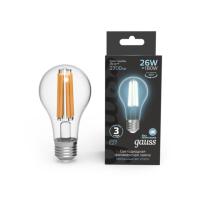 102902226 Лампа Gauss Filament А70 26W 2700lm 4100К Е27 LED 1/10/40