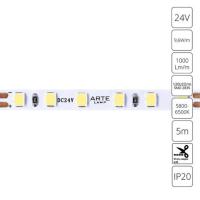 A2412005-03-6K Светодиодная лента 24В 9,6Вт/м 1000Лм/м 6000К 90+ 5мм SMD2835 120шт/м 5м IP20