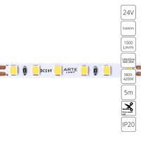 A2412005-02-4K Светодиодная лента 24В 9,6Вт/м 1000Лм/м 4000К 90+ 5мм SMD2835 120шт/м 5м IP20