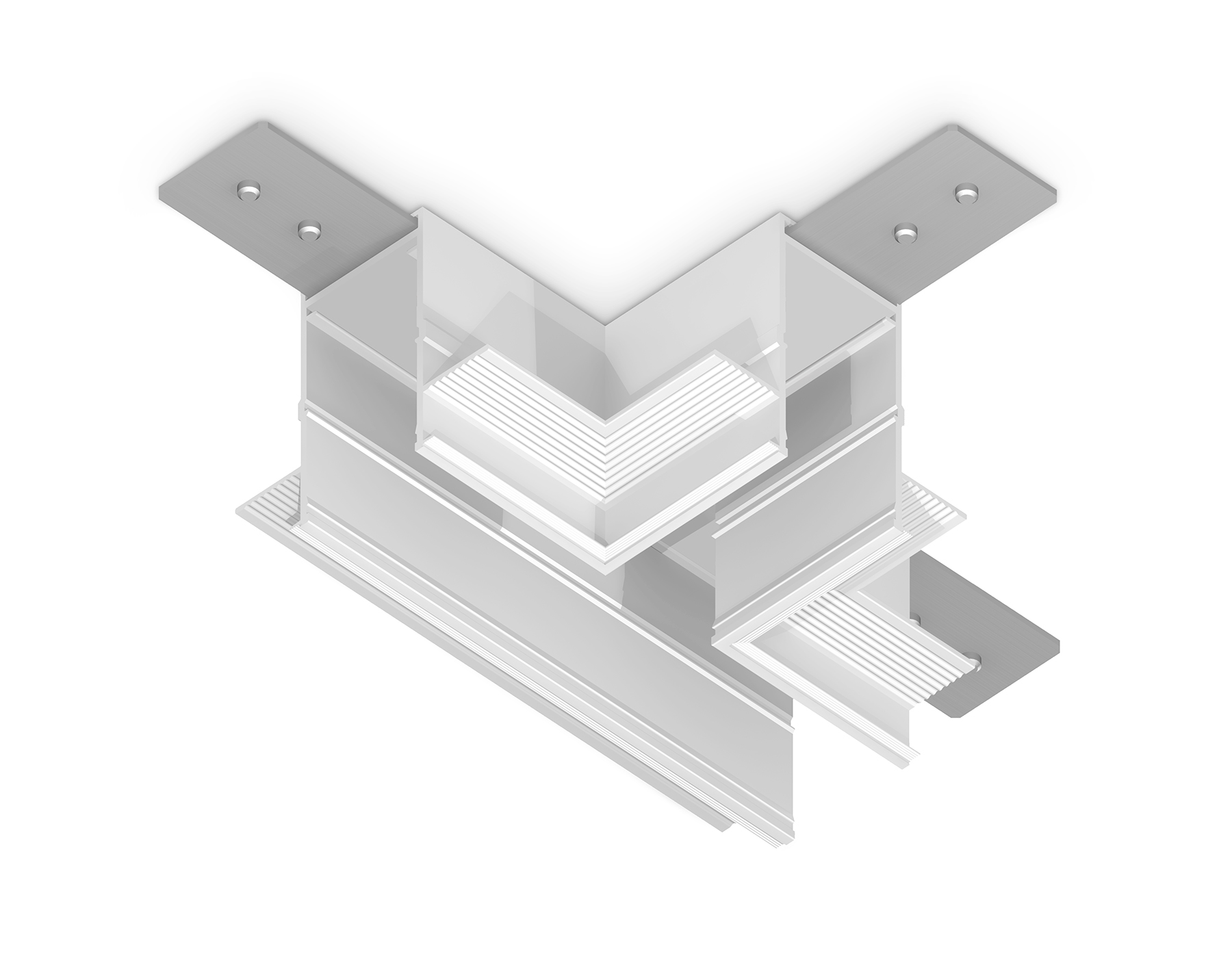 GL1041 WH белый коннектор T-образный для встраиваемого шинопровода Magnetic 220V 110*80*47