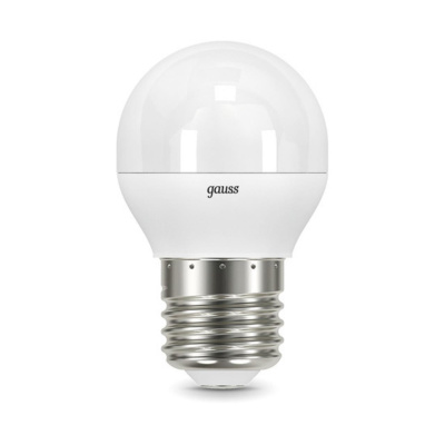 105102107 Лампа Gauss LED Шар E27 6.5W 520lm 3000K 1/10/50