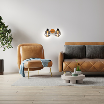 Escada 10177/2A E14*40W Black/Chrome/Wood