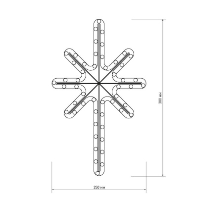 Светодиодная фигура Ardecoled Звездочка ARD-Star-M2-380X250-36Led Warm 025313