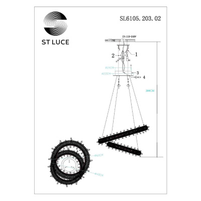 Подвесной светодиодный светильник ST Luce Lucchero SL6105.203.02