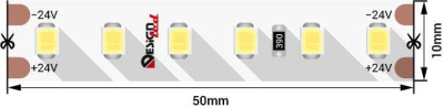 Светодиодная влагозащищенная лента DesignLed 14,4W/m 120LED/m 2835SMD теплый белый 5M 005587