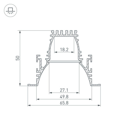 Профиль Arlight ARH-Line-6650-F-Comfort-2000 Anod 036351