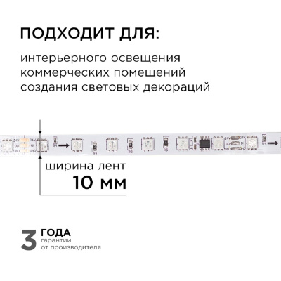 Комплект адресной светодиодной ленты Apeyron 14,4W/m 60д/м smd5050 белый 5м 10-93