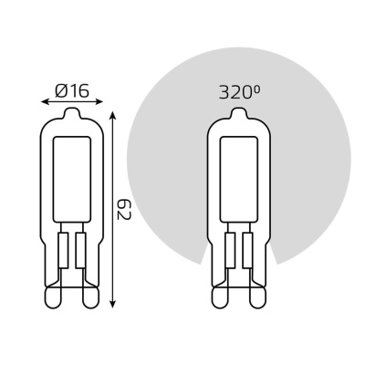 Лампа светодиодная Gauss G9 4.5W 3000K прозрачная 107809104