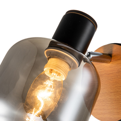 Escada 10177/1A E14*40W Black/Chrome/Wood