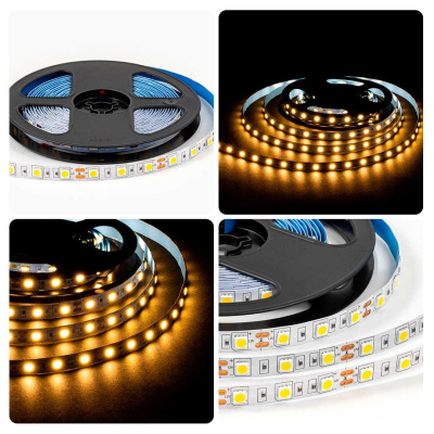 Светодиодная лента OGM 14,4W/m 60LED/m 5050SMD теплый белый 5M LSE-268