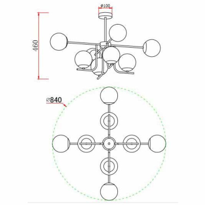 Потолочная люстра Rivoli Afina 3076-308 Б0047309