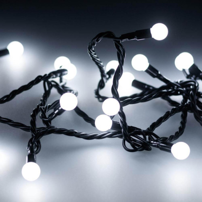 Уличная светодиодная гирлянда Ardecoled шарики 230V белый ARD-Ball-Classic-D13-5000-Black-50Led White 025565