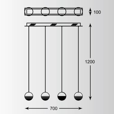 Подвесной светодиодный светильник Zumaline Doris MD1703-4A