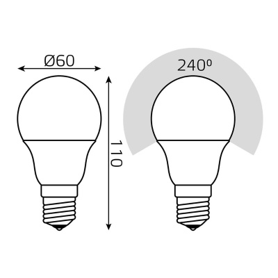 Лампа светодиодная диммируемая Gauss E27 11W 6500К матовая 102502311-D