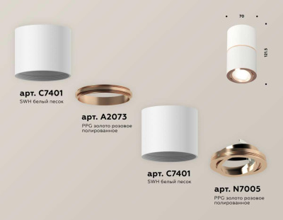 Комплект потолочного светильника Ambrella light Techno Spot XS (C7401, A2073, C7401, N7005) XS7401220