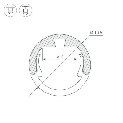 Профиль Arlight Round-D10.5-2000 Anod Black 033036
