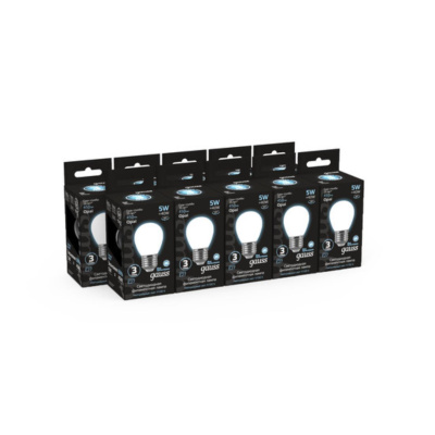 105202205 Лампа Gauss LED Filament Шар OPAL E27 5W 450lm 4100K 1/10/50