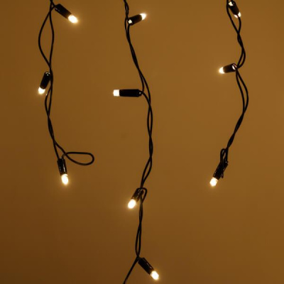 Уличная светодиодная гирлянда Ardecoled бахрома ARD-Edge-Classic-2400x600-Black-88LED-Milk-STD Warm 034107