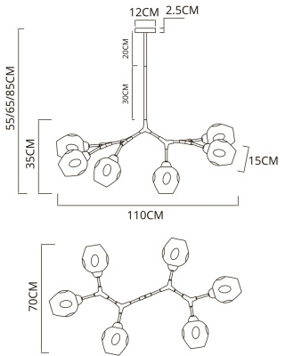 Люстра на штанге Arte Lamp YUKA