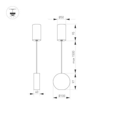 Подвесной светодиодный светильник Arlight SP-Elementa-Roll-R100-9W Warm3000 032767