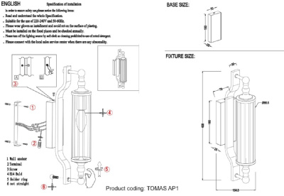 Бра Crystal Lux Tomas AP1 Gold