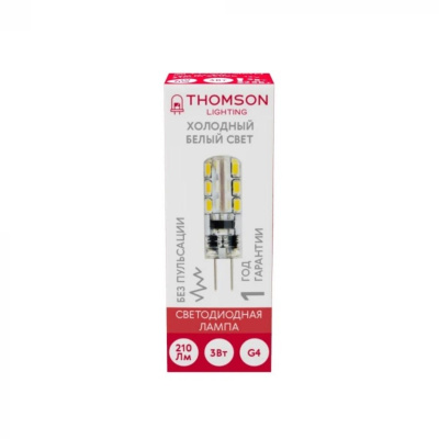 Лампа светодиодная Thomson G4 3W 6500K прозрачная TH-B4223
