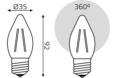 Лампа светодиодная филаментная Gauss E27 7W 4100K прозрачная 103802207