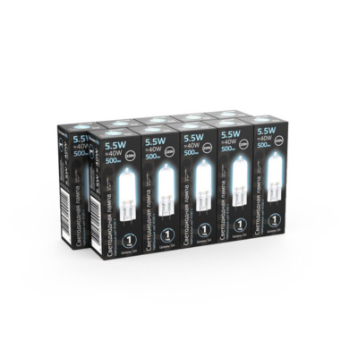 107807205 Лампа Gauss LED G4 AC220-240V 5.5W 500lm 4100K Glass 1/10/200