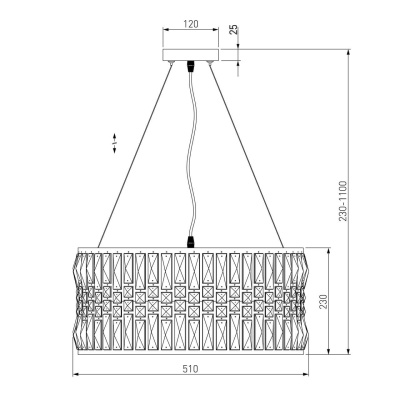 Подвесная люстра Eurosvet Lory 10125/5 хром/прозрачный хрусталь Strotskis Smart