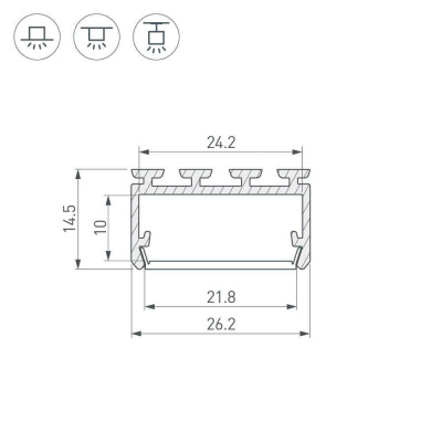 Профиль Arlight PLS-LOCK-H15-2000 ANOD 027737